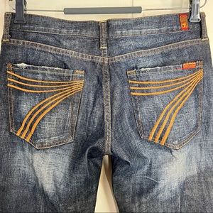 7 for all mankind Dark Blue dojo Jean Gold 7 size 30